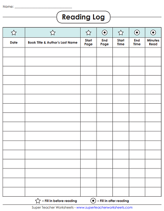 Printable Reading Logs Worksheets Library