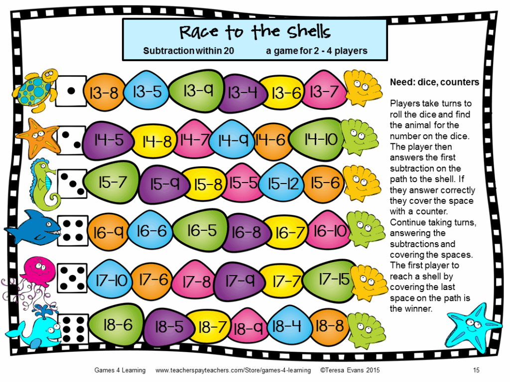 Printable Subtraction Games Printable Word Searches