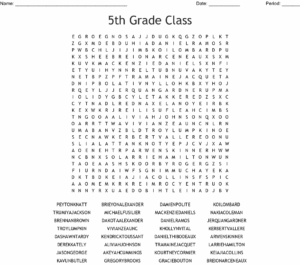5Th Grade Word Search Free Printable smartteachpages com