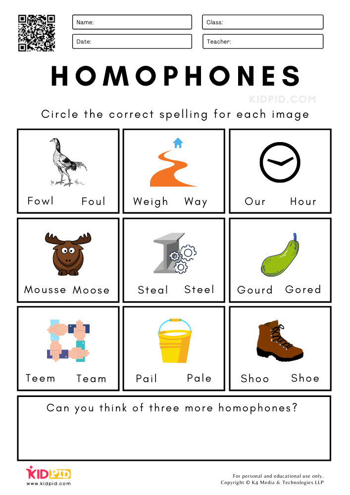 Printable Worksheets For Grade 1 Homophones