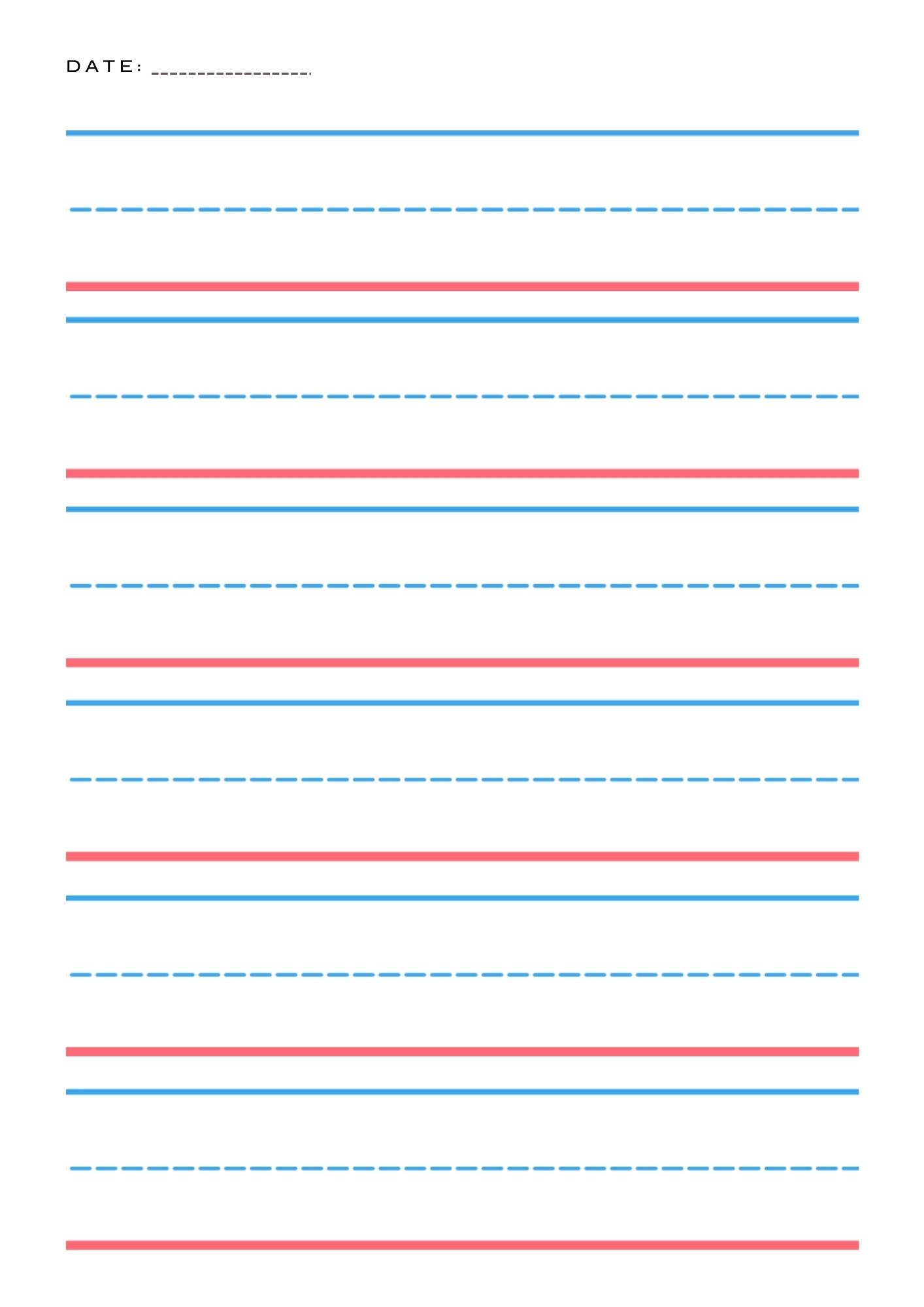 Printable Writing Lines Templates PDF Included Number Dyslexia