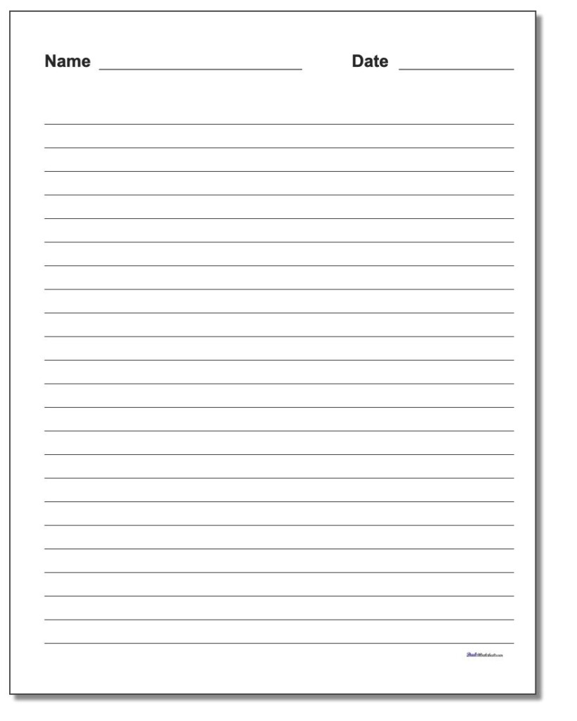 Printable Writing Paper For Kids Twenty Versions Of Lined Paper To 