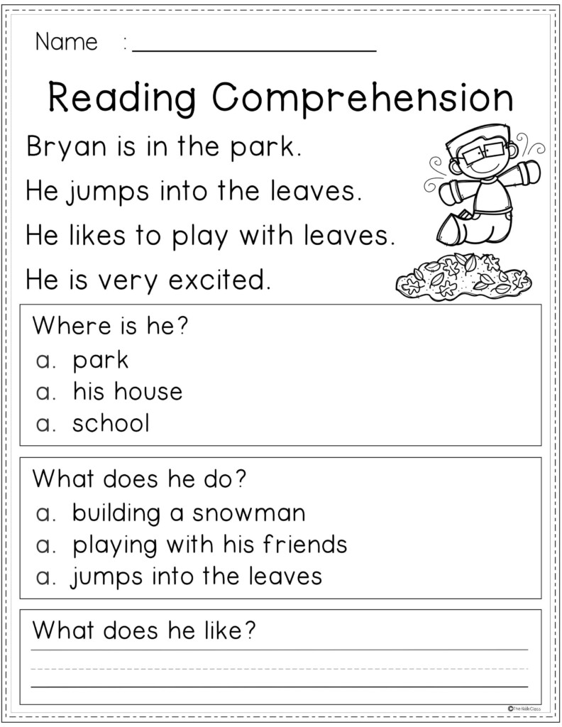 Reading Comprehension Printable Worksheets Printable Sight Words List