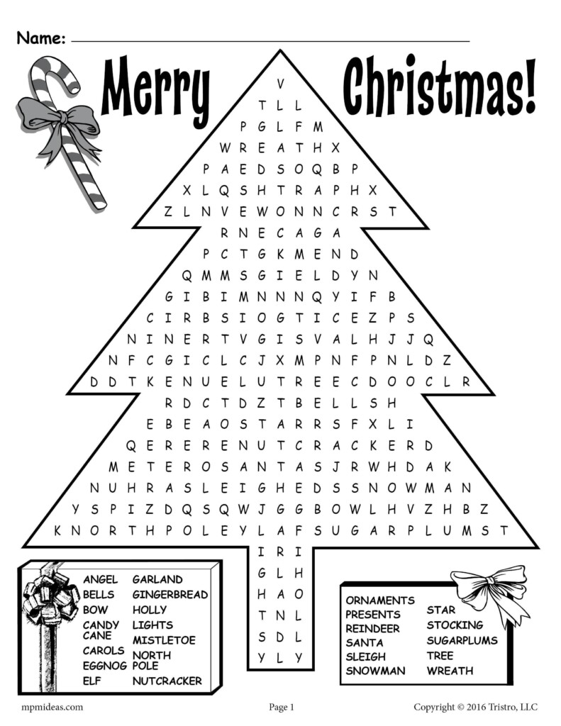 Second Grade Christmas Word Search Printable Word Search Maker