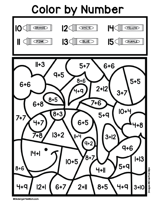 Second Grade Color By Number Worksheets