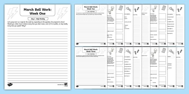 Seventh Grade ELA March Bell Work Bundle Teacher Made