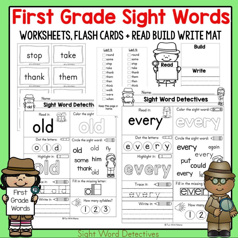 Sight Word Activities For First Grade