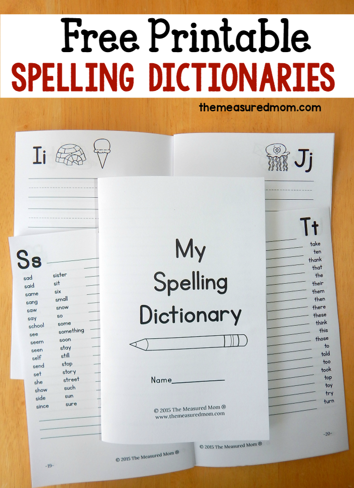 Student Personal Dictionary Printable Donald B Jennings