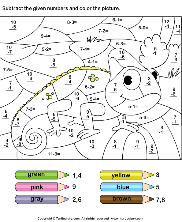 Subtraction Coloring Pages Coloring Home
