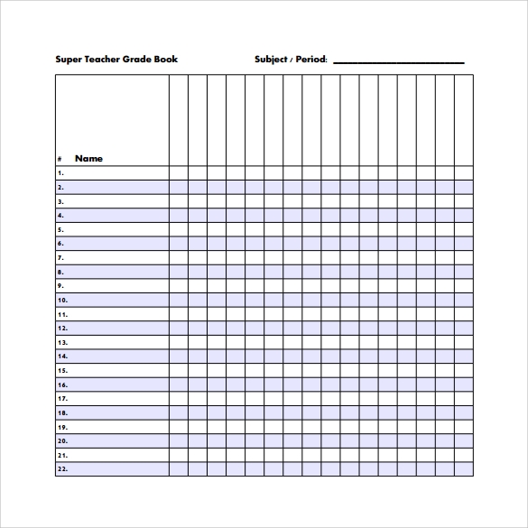 Teacher Grade Book Template Printable Shop Fresh