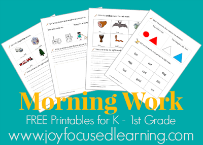 The Morning Work Printables For 1st Grade