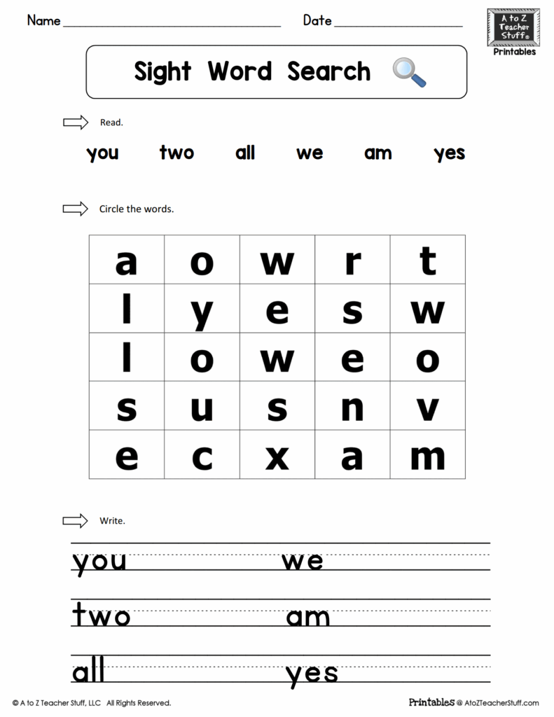 Third Grade Dolch Sight Words Tracing Flashcards A To Z Teacher 