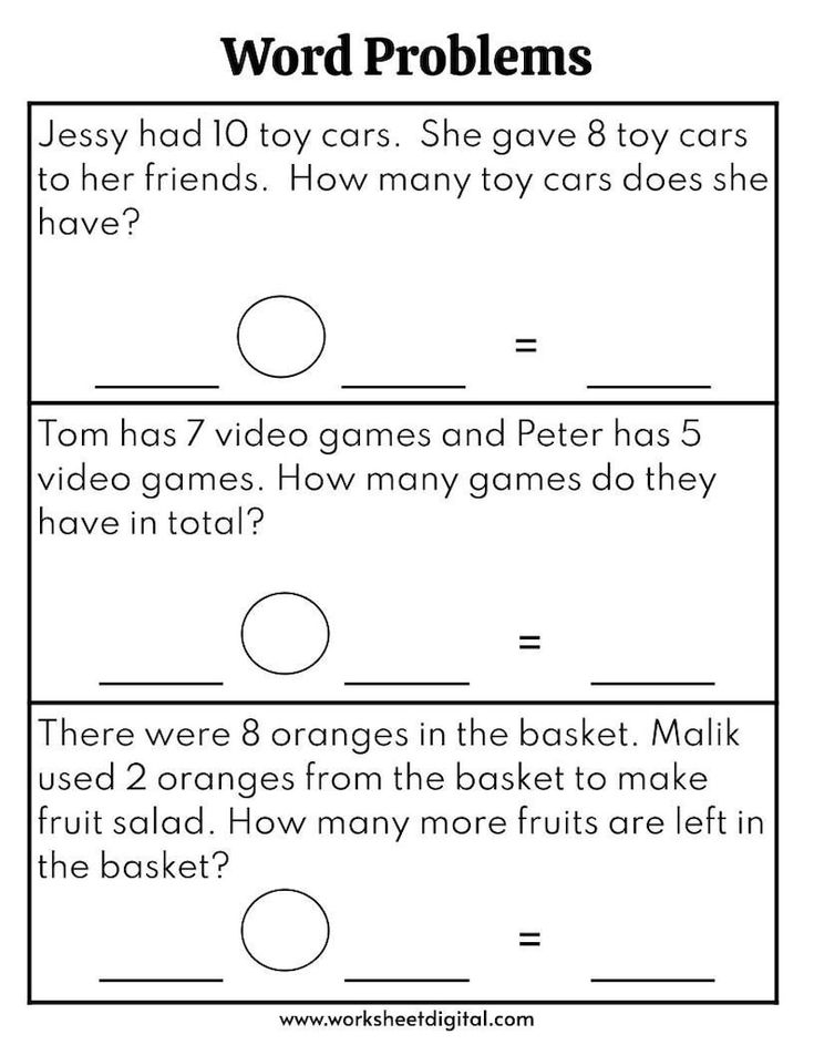 Word Problems Worksheet For 1st Grade 2nd Grade Math Worksheet Solve 