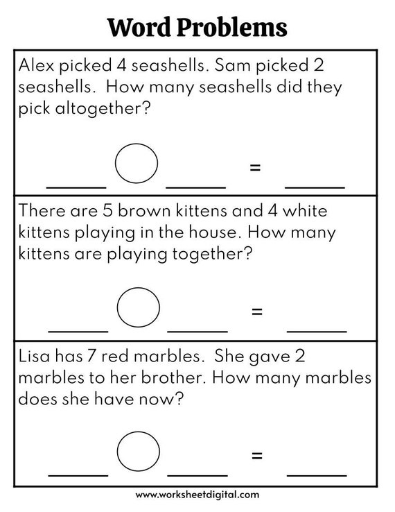 Word Problems Worksheets Free Printable Math PDFs EdHelper 
