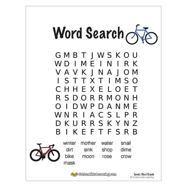 Word Search 1st Grade Printable Word Search Maker
