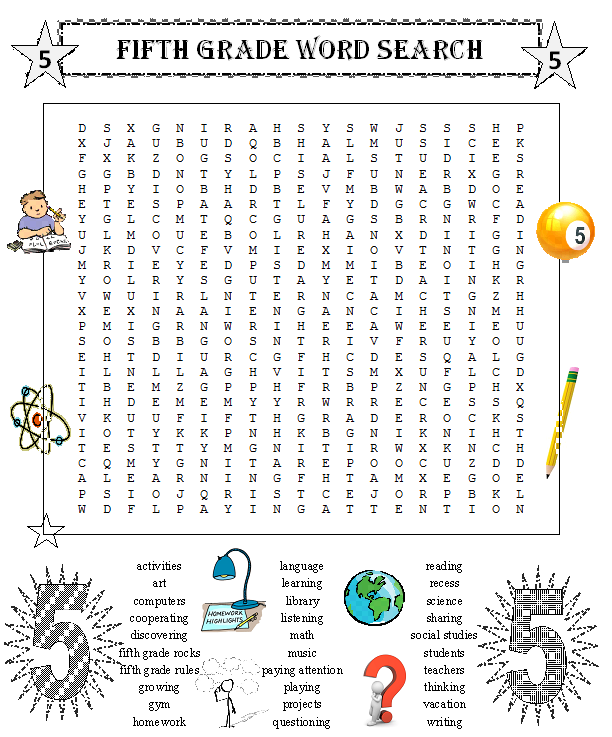 Word Search 5th Grade Printable Word Search Maker