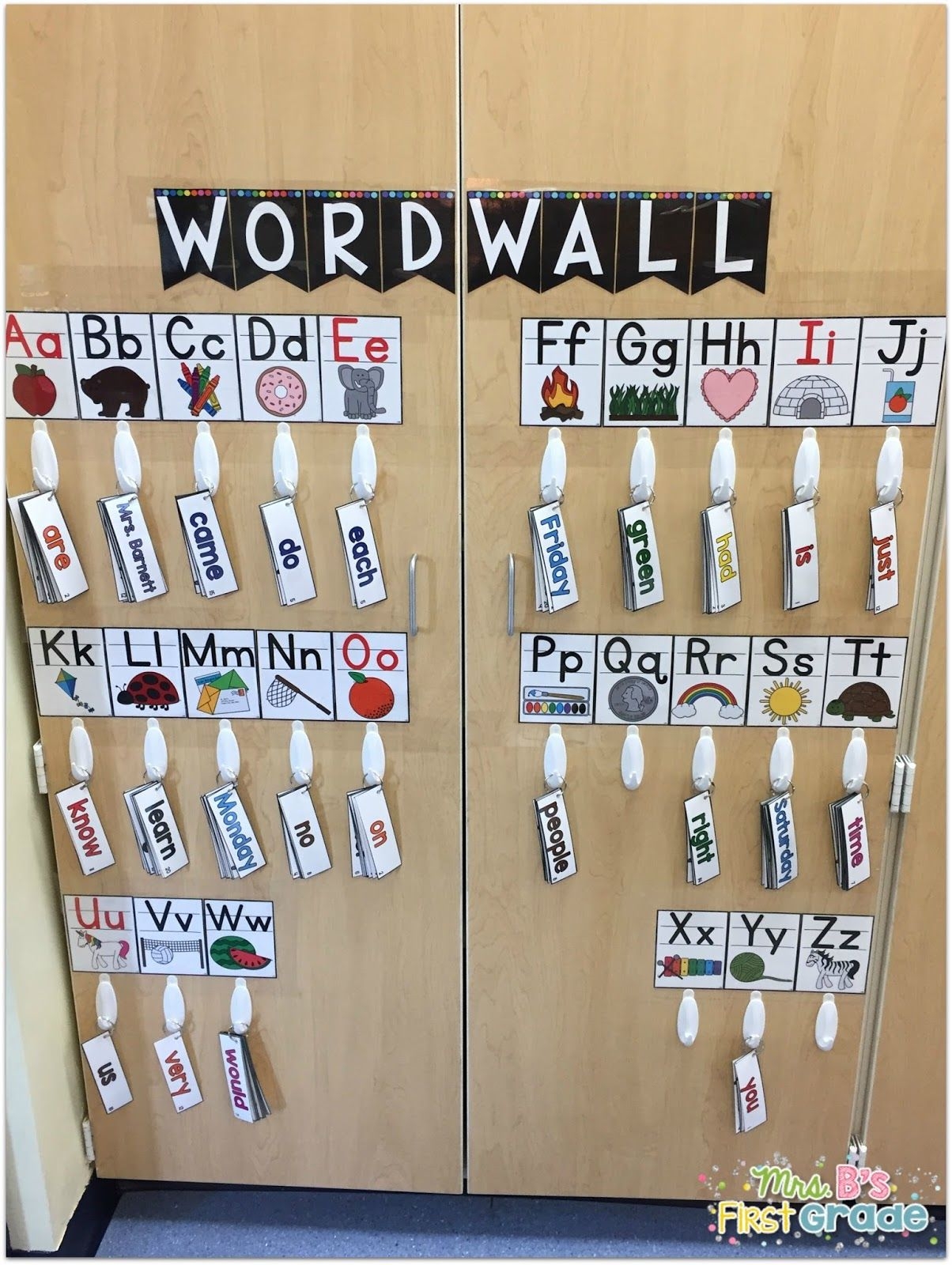 Word Wall Cards For First Grade Classroom Word Wall Word Wall